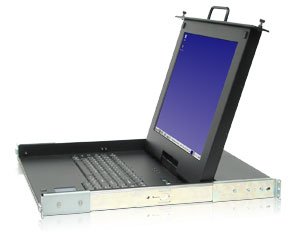 1U Rackmount LCD and Keyboard with PS/2 and USB